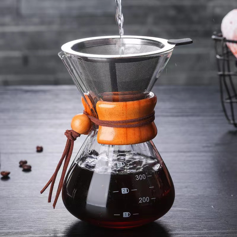 Oală de cafea din sticlă preparată manual 1