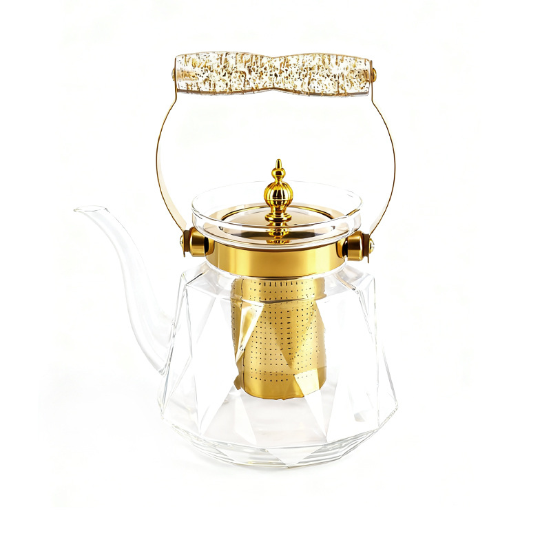 Ceainic cu filtru din sticlă borosilicată de uz casnic