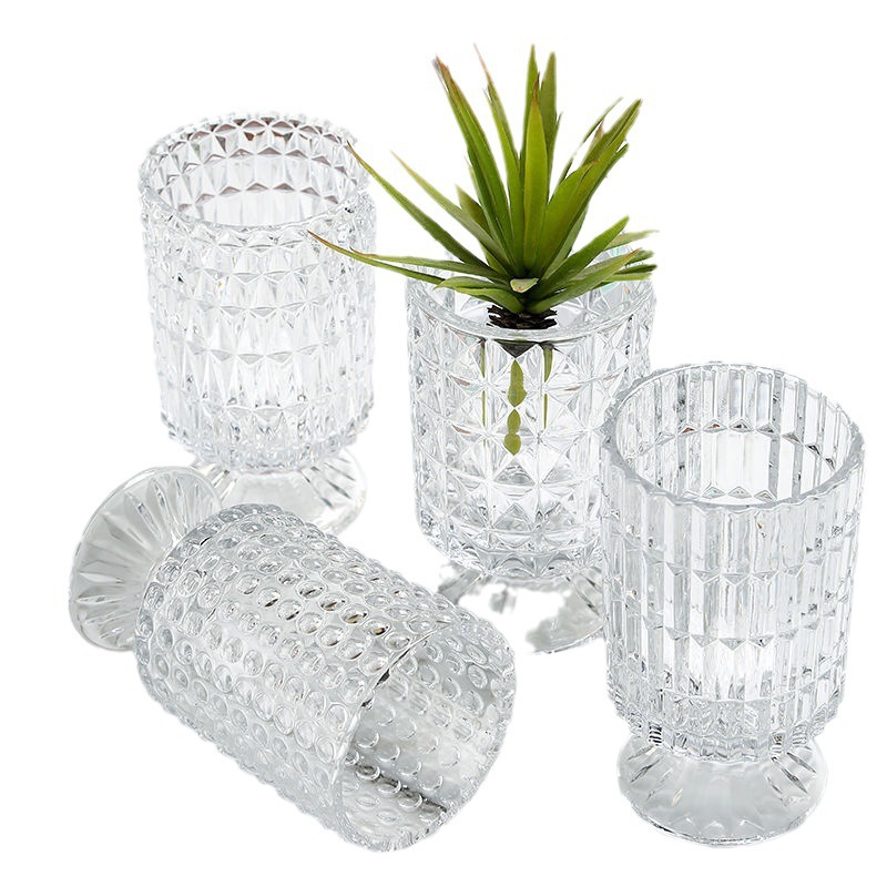 Floare de sticlă de lux în relief ușoară, în stil nordic, francez